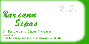 mariann sipos business card